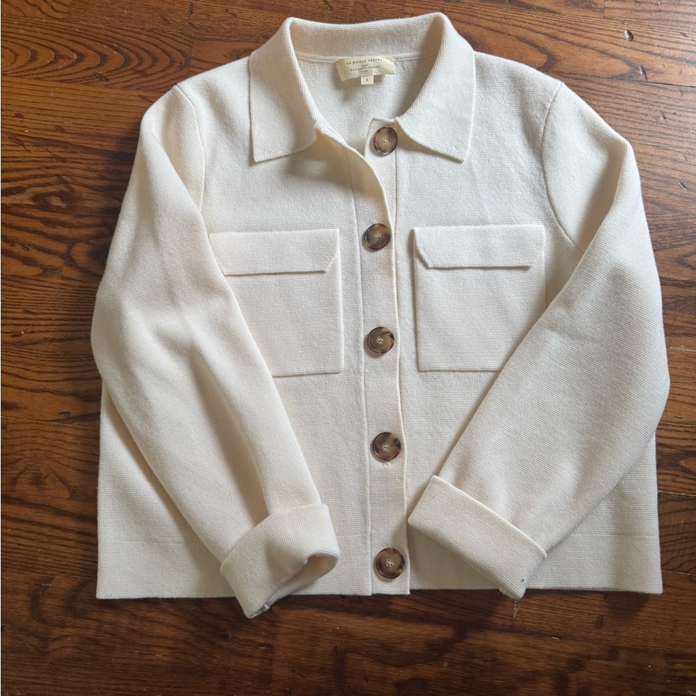 Sezane Betty Cardigan Ecru Sz Small